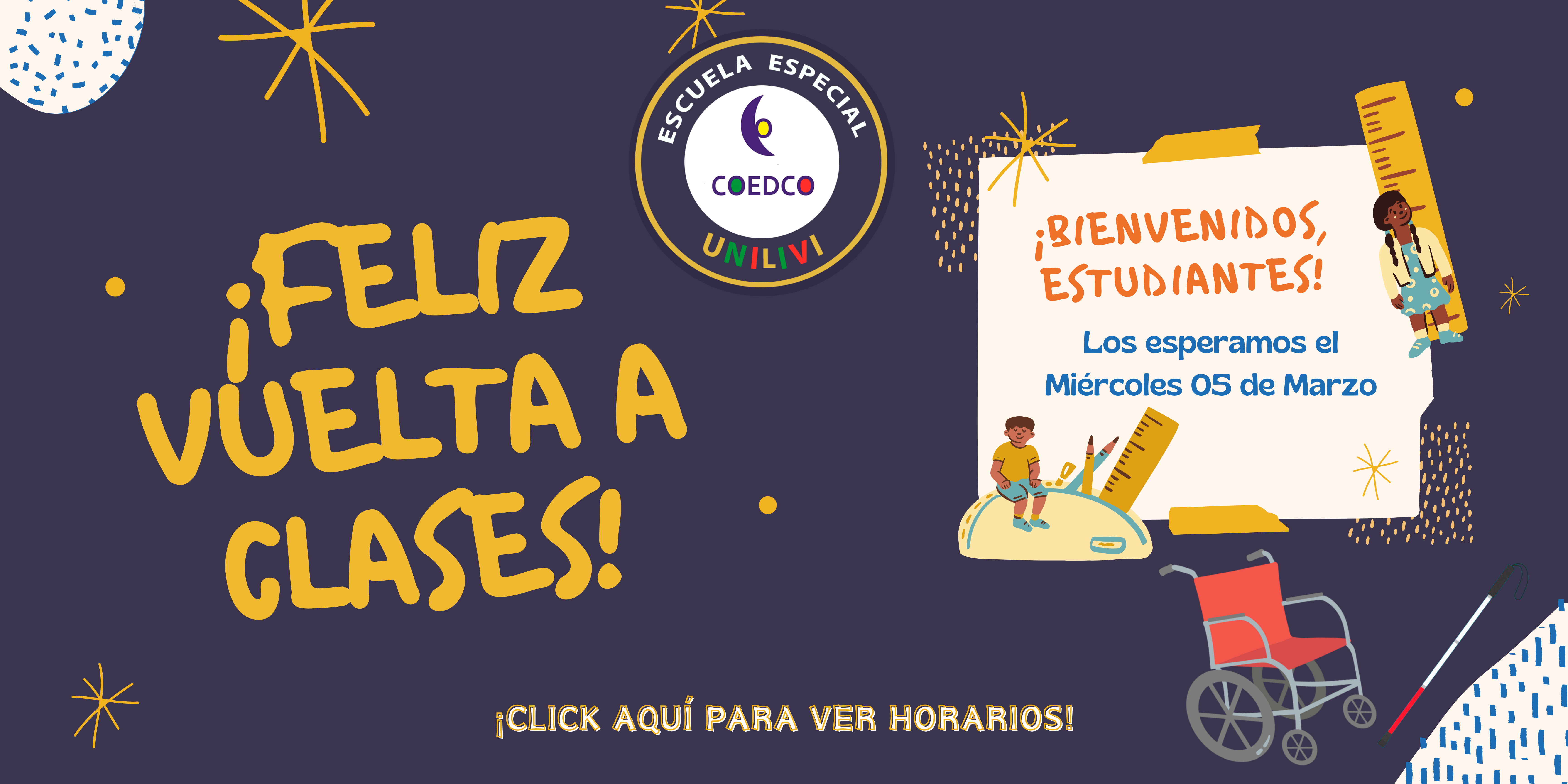 Banner de Regreso a clases Azul y Amarillo Orgánico y Hecho a Mano Mensaje de Bienvenida a la Escuela Secundaria (2)